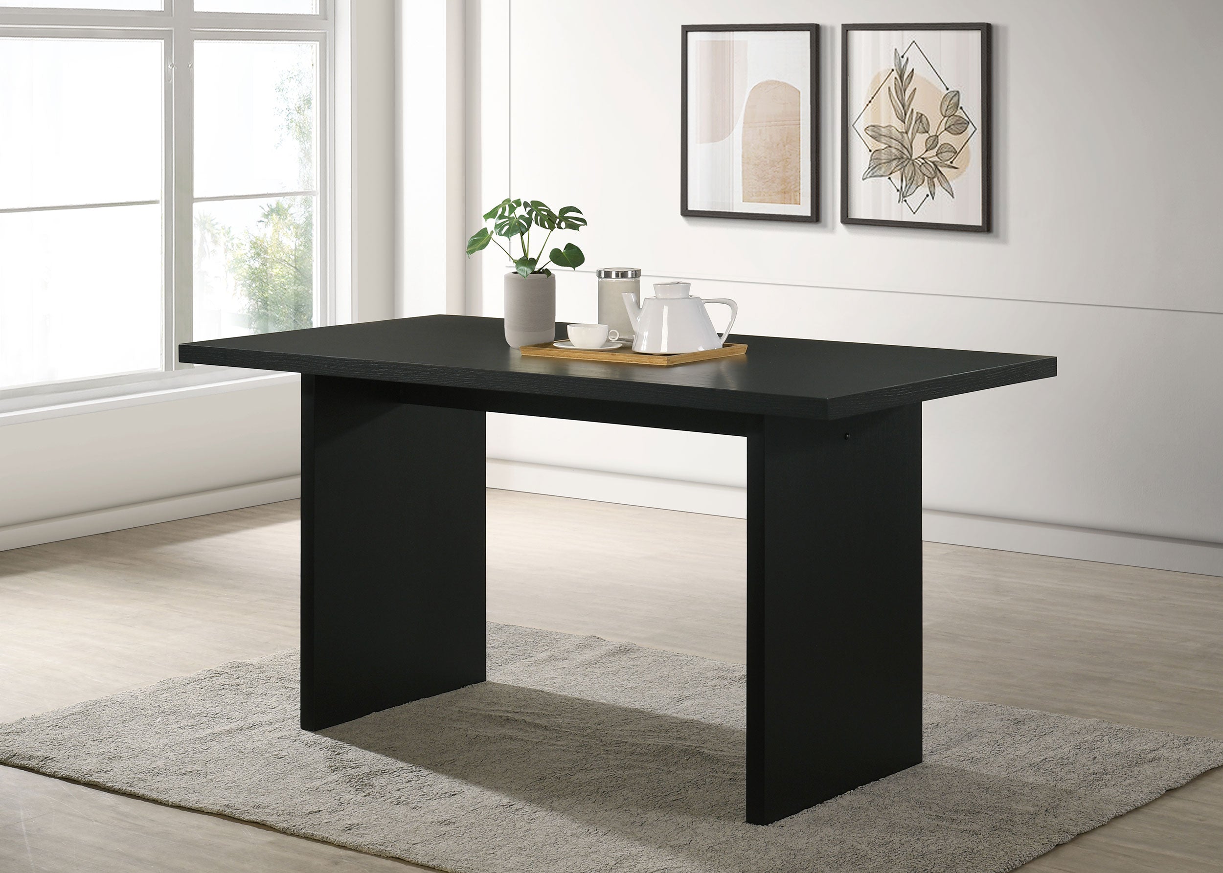 Decker 70-inch Rectangular Wood Counter Height Dining Table Black — view 2