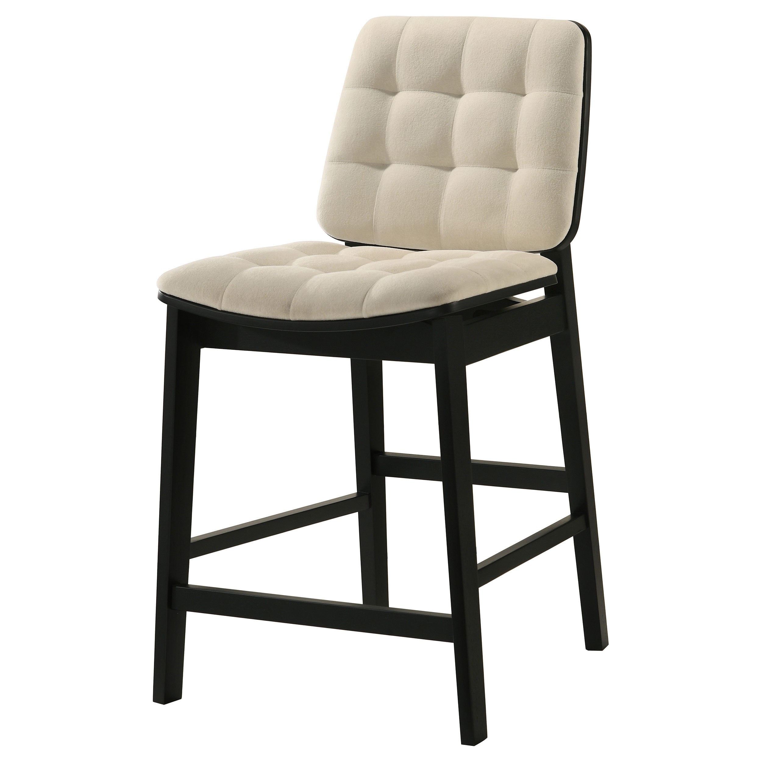 Redbridge Velvet Upholstered Counter Chair Cream and Black (Set of 2) — view 4