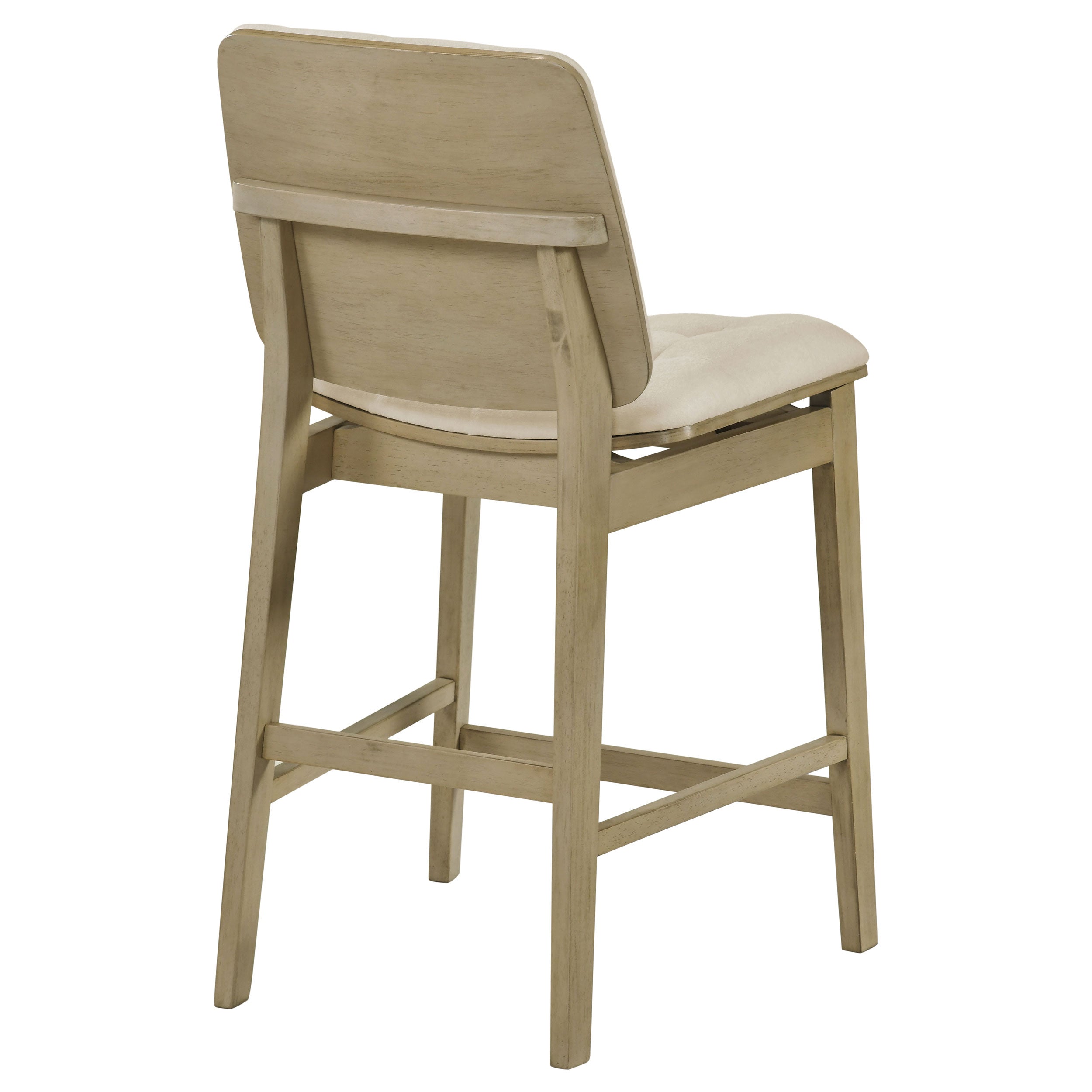 Redbridge Velvet Upholstered Counter Chair Cream and Natural Oak (Set of 2) — view 7