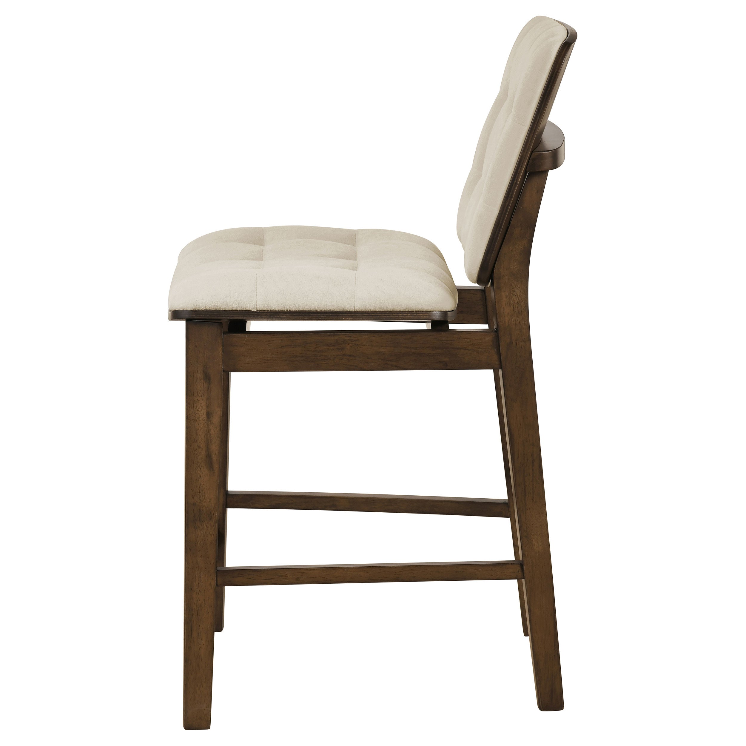Redbridge Velvet Upholstered Counter Chair Cream and Walnut (Set of 2) — view 5