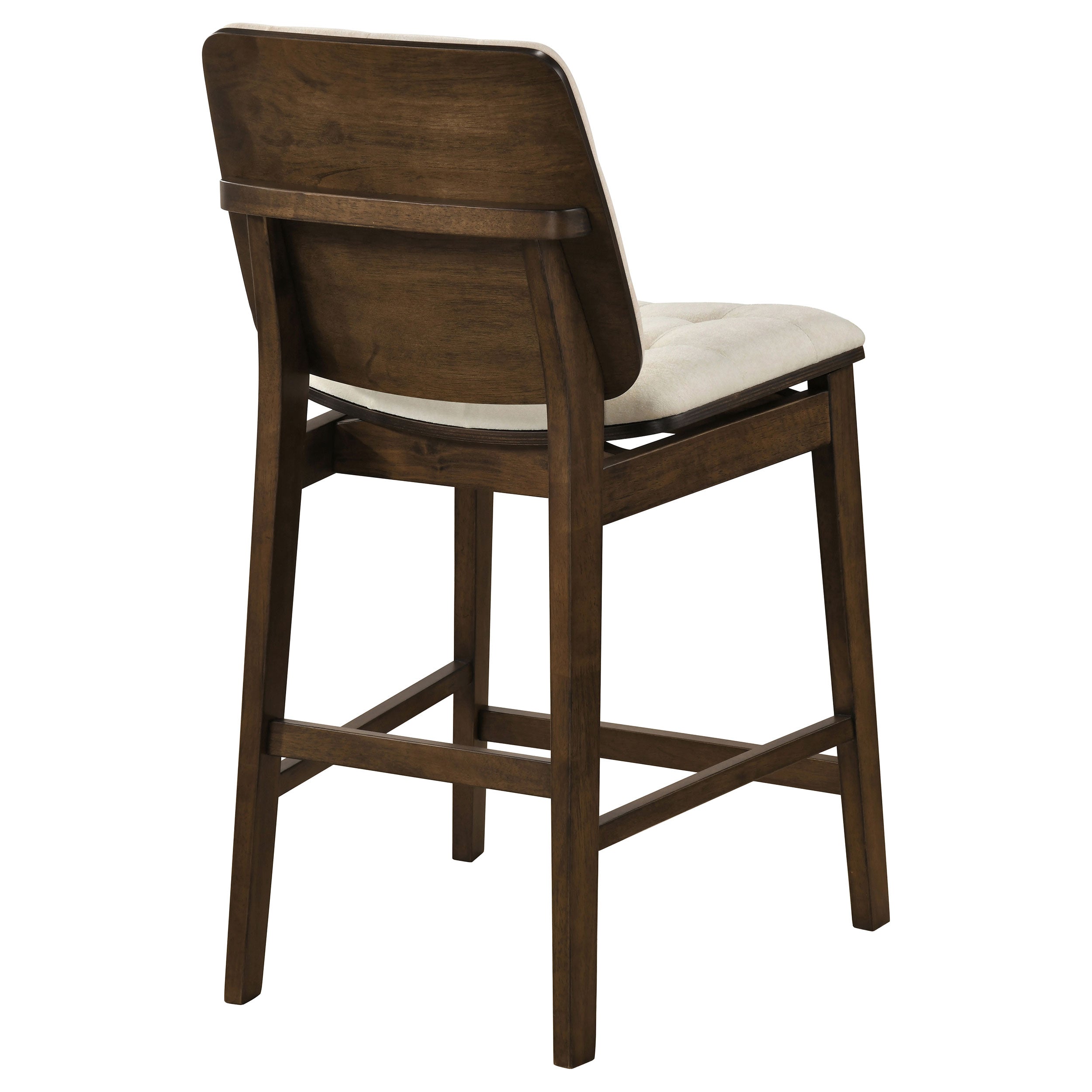 Redbridge Velvet Upholstered Counter Chair Cream and Walnut (Set of 2) — view 7