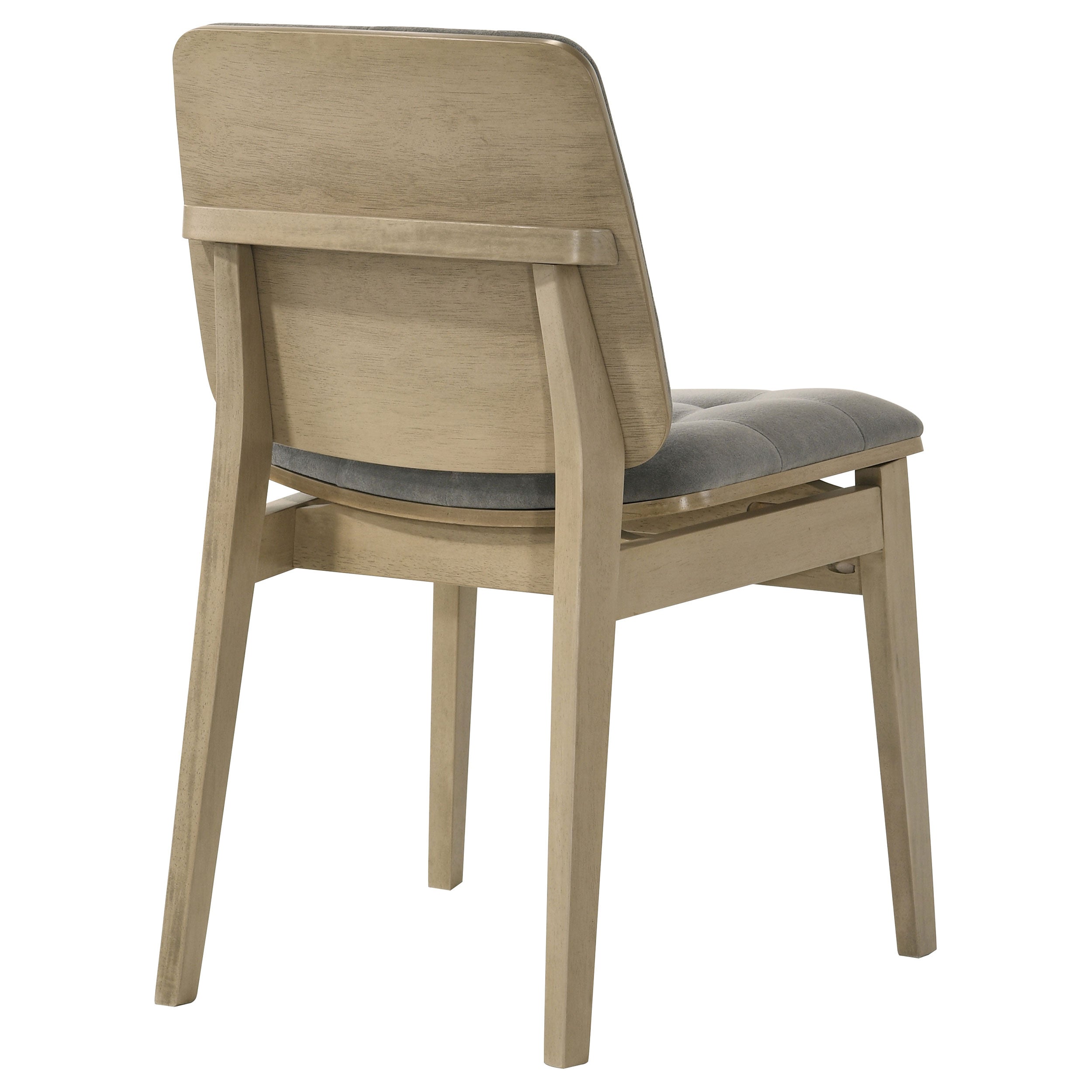 Redbridge Velvet Upholstered Side Chair Grey and Natural Oak (Set of 2) — view 8