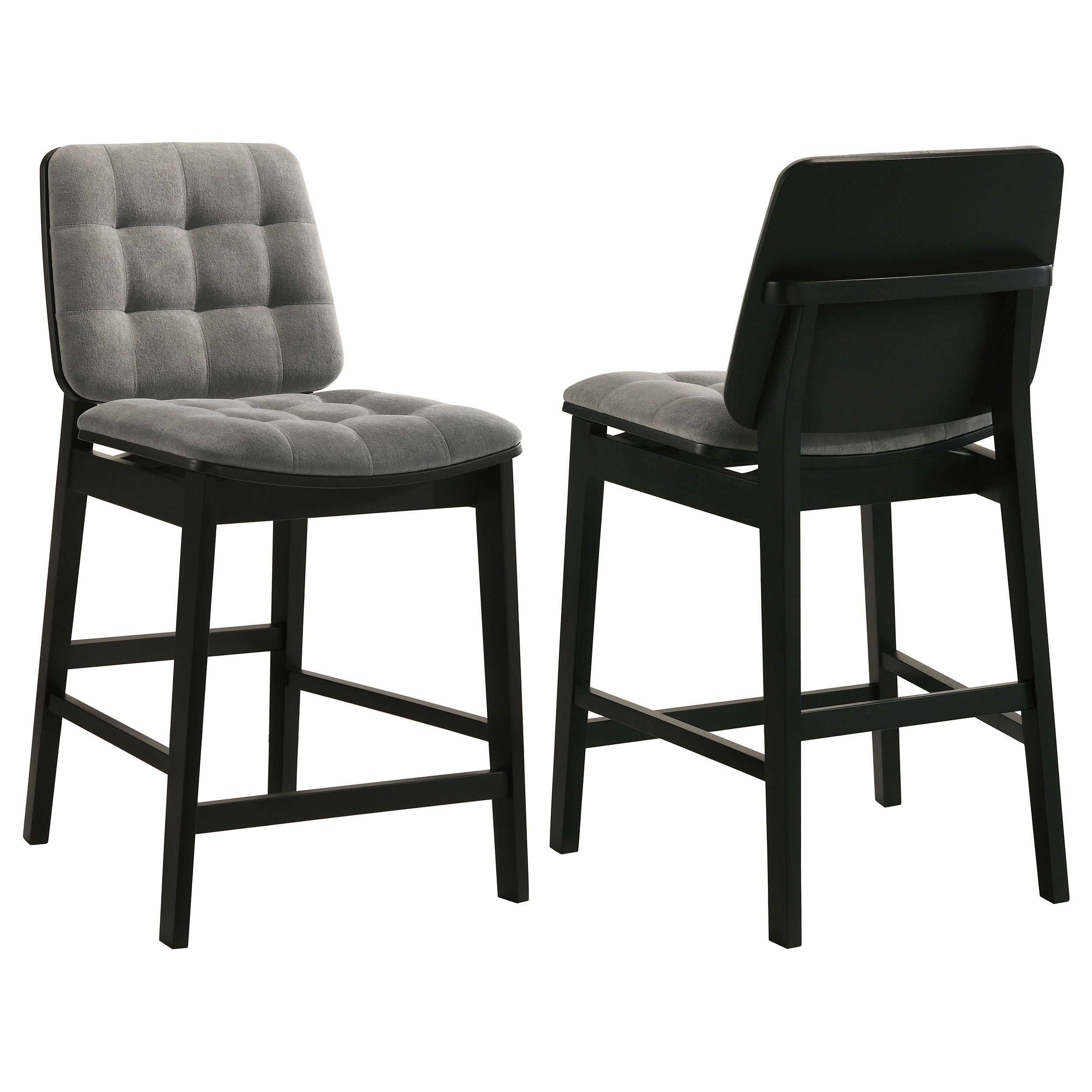 Redbridge Velvet Upholstered Counter Chair Grey and Black (Set of 2) — view 1