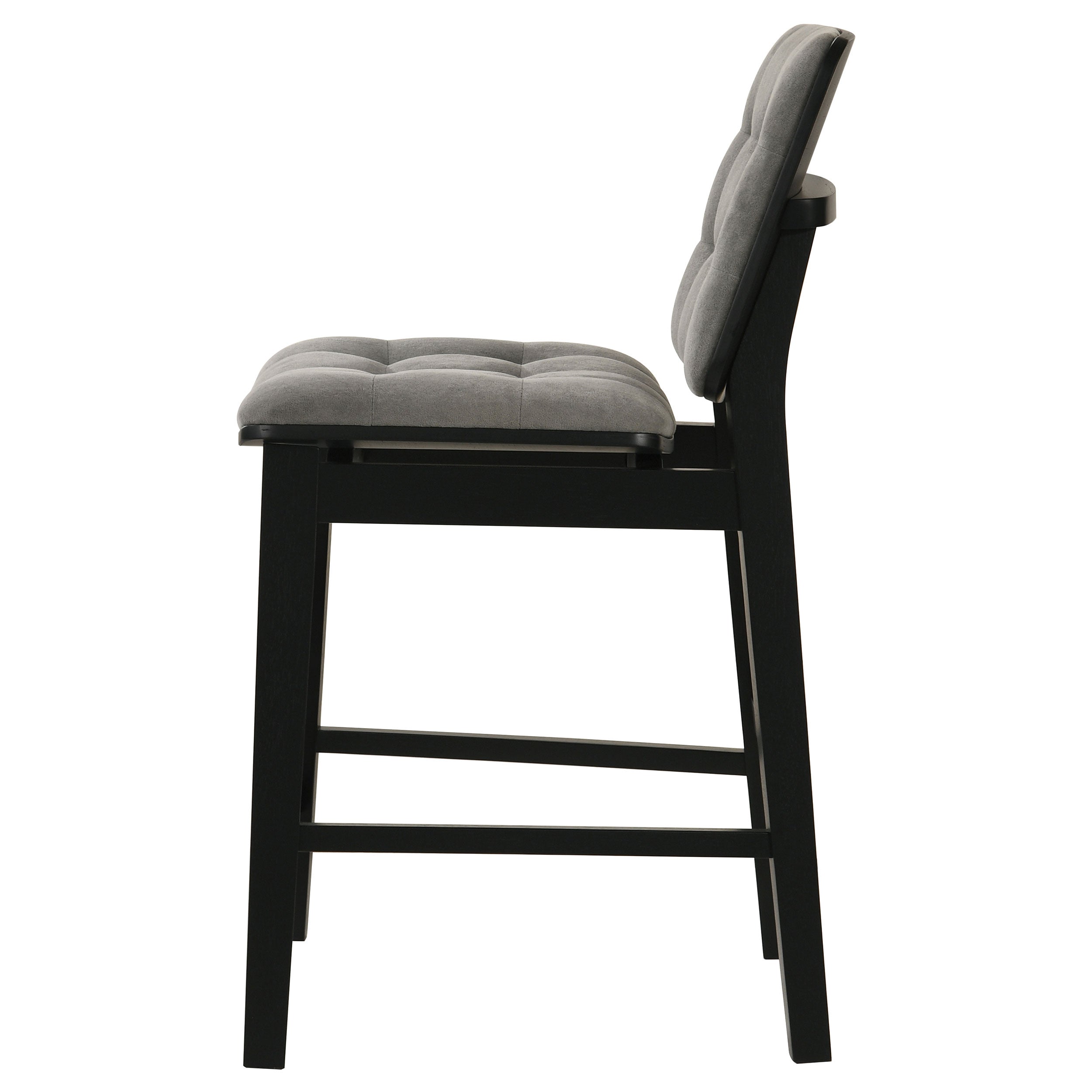 Redbridge Velvet Upholstered Counter Chair Grey and Black (Set of 2) — view 6
