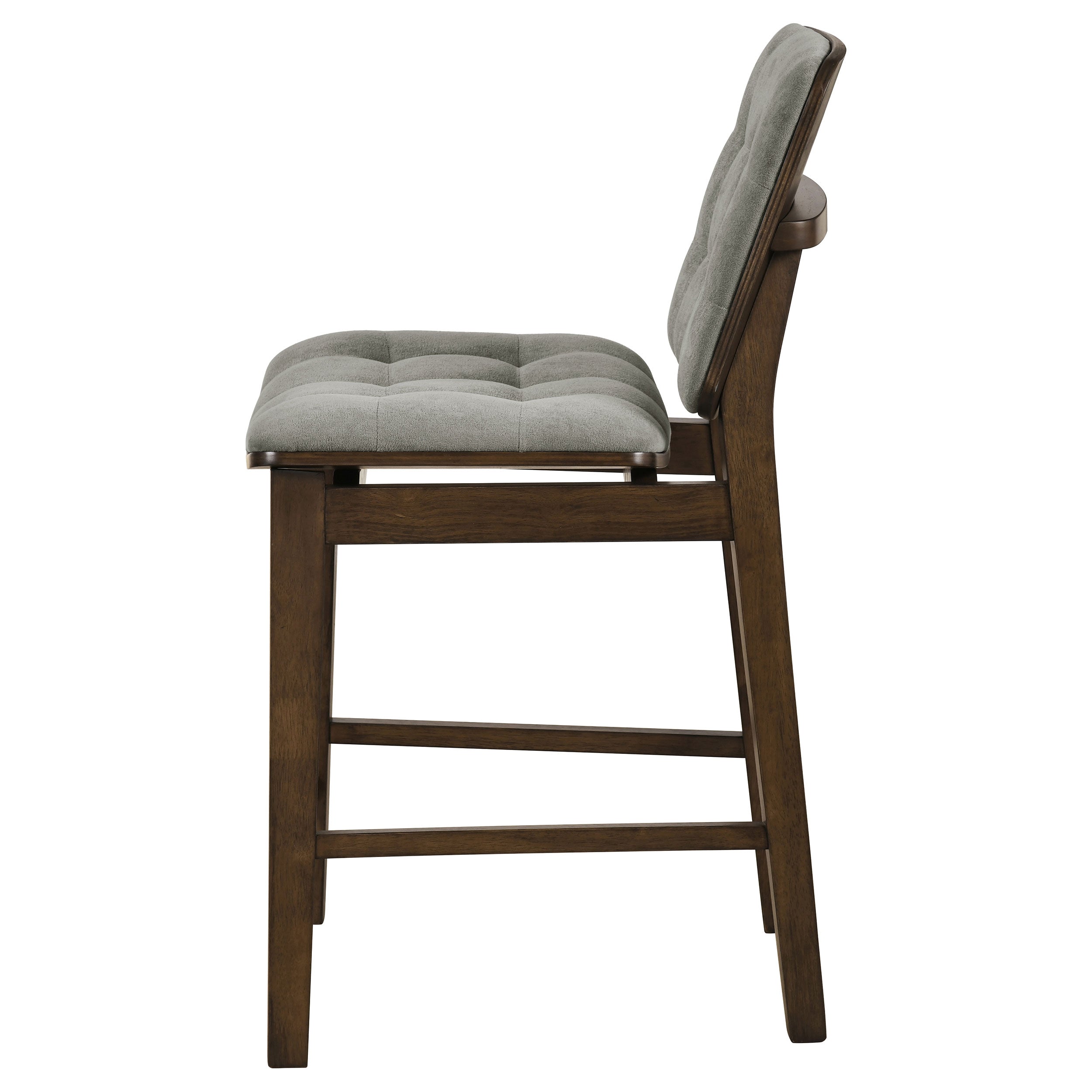 Redbridge Velvet Upholstered Counter Chair Grey and Walnut (Set of 2) — view 5