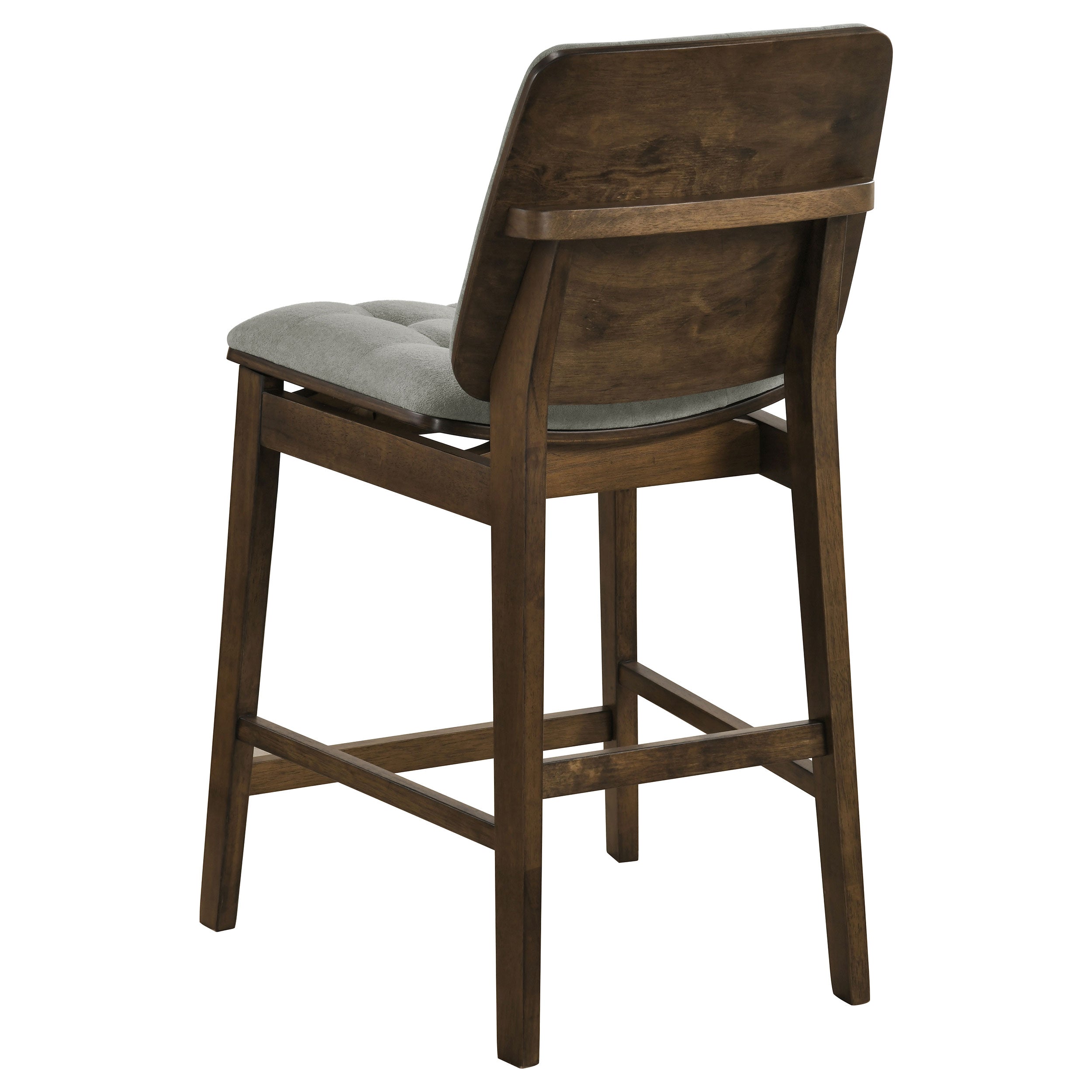 Redbridge Velvet Upholstered Counter Chair Grey and Walnut (Set of 2) — view 6