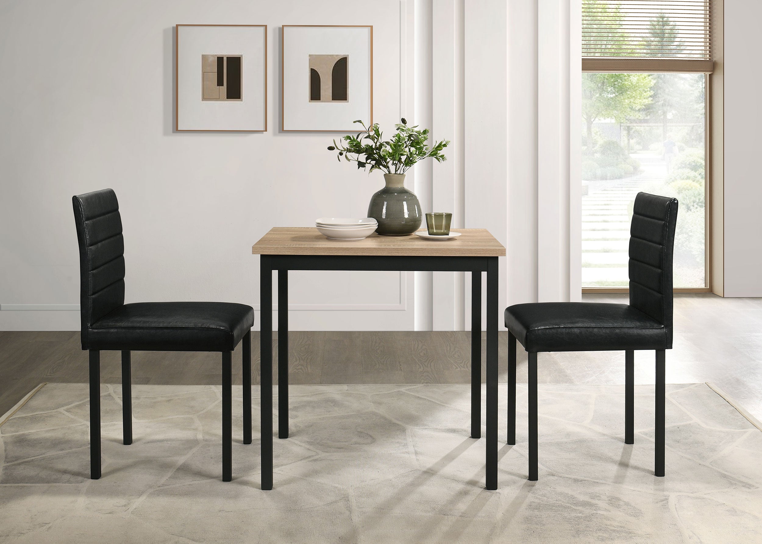 Garza Space Saving Rectangular Dining Table Greige Oak — view 8