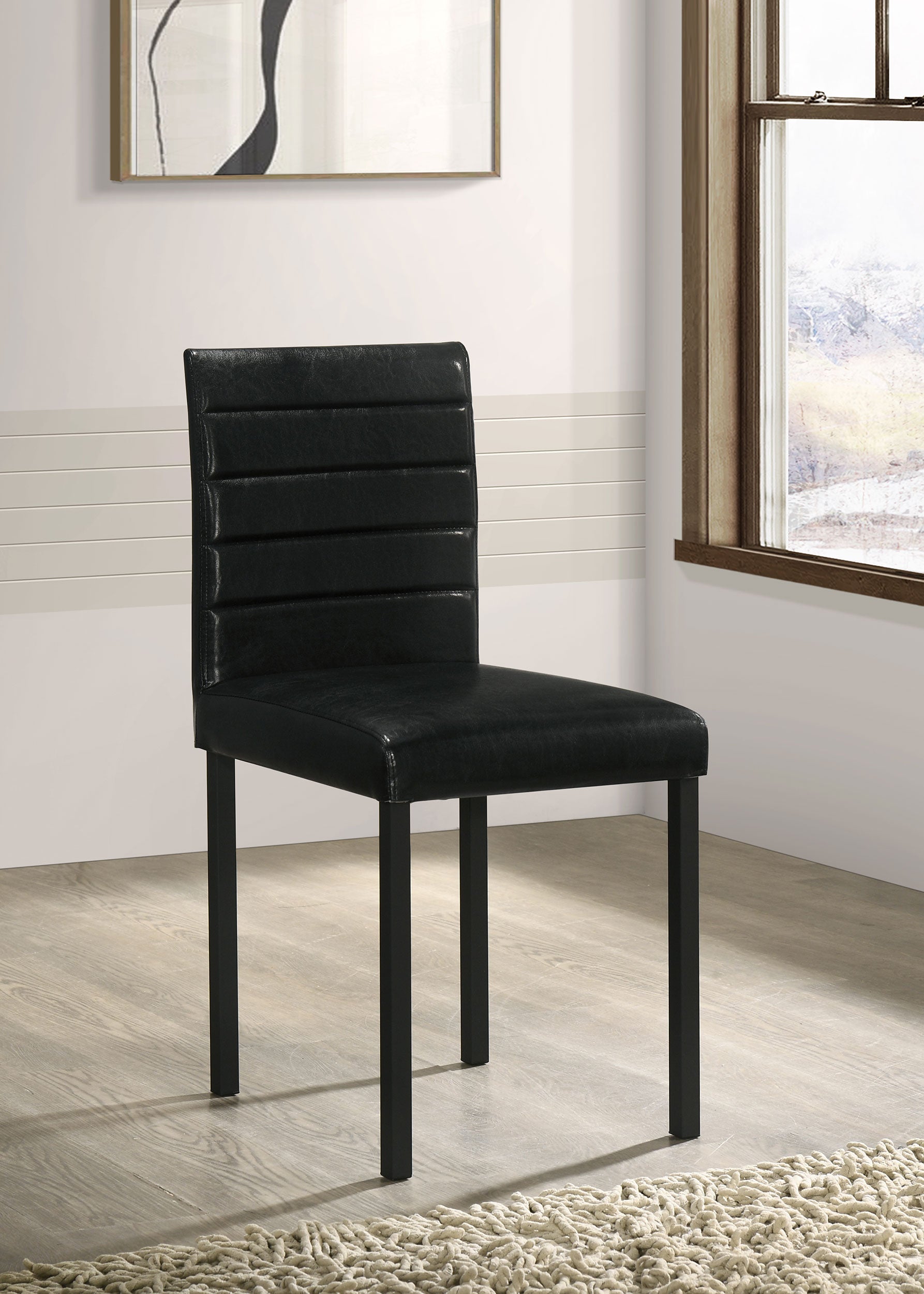 Garza Upholstered Dining Side Chair Black (Set of 4) — view 2