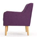 Modern Arm Chair With Tufted Back And Wooden Legs