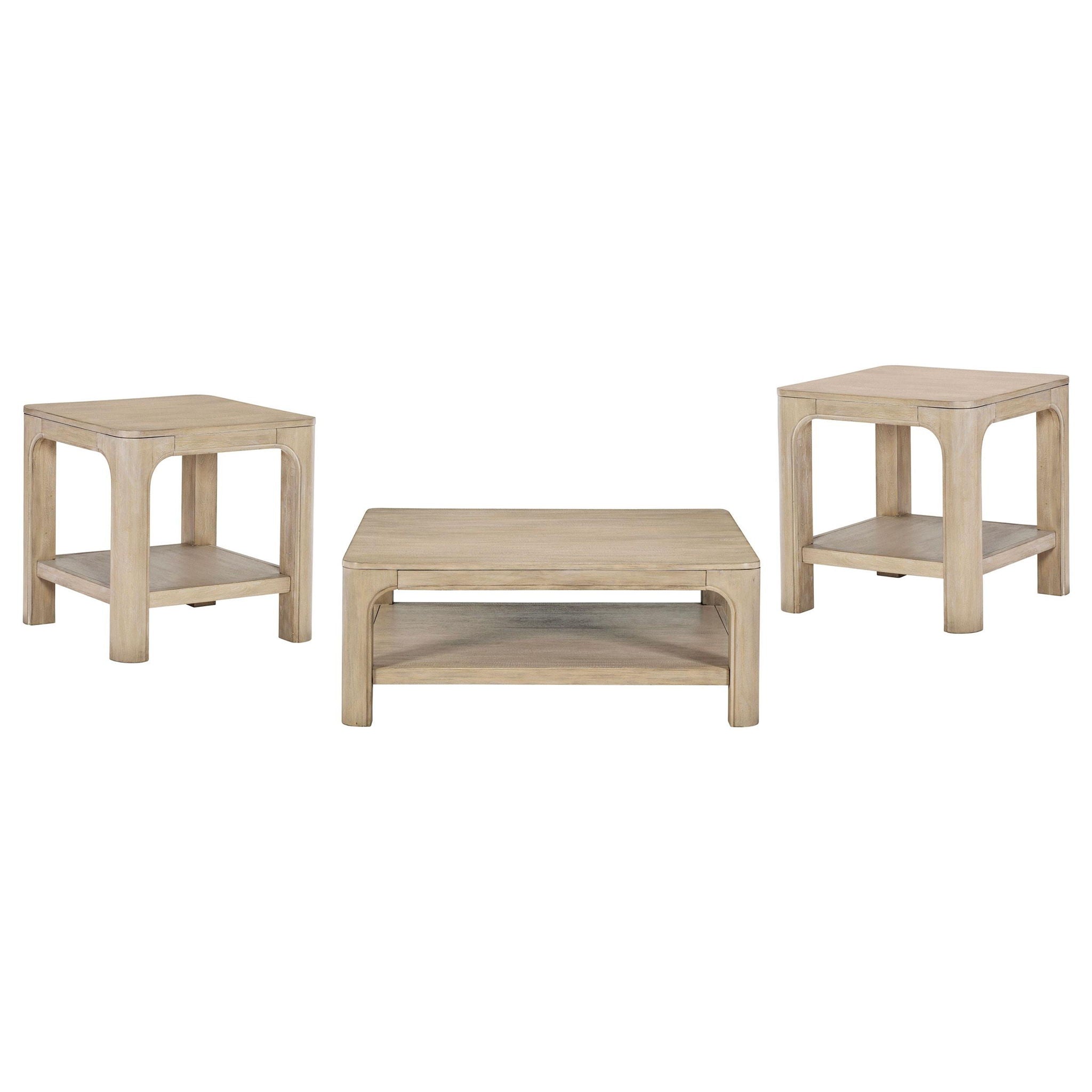 Solano 3-piece Square Coffee Table Set Weathered Mango