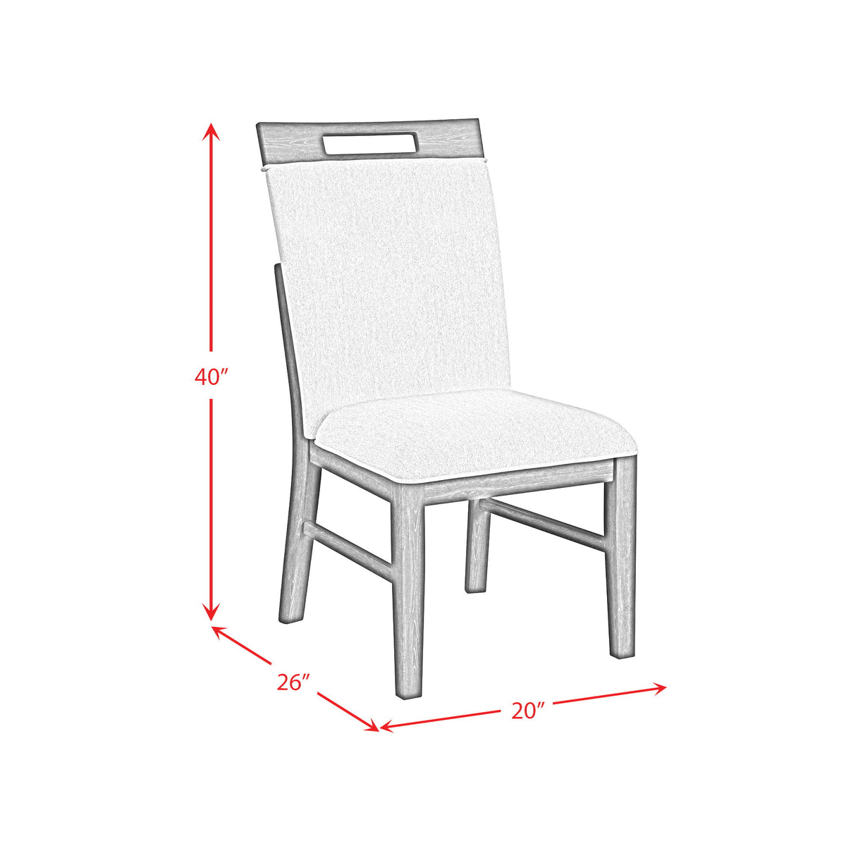 Transcend Dining Side Chair With Fabric (Set of 2) in Charcoal And Light Gray by Elements International, view 3