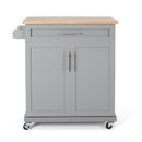 Negley - Contemporary Kitchen Cart With Wheels - Gray