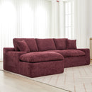 Cloud Sectional Sofa With Double Layer Cushion And Side Pockets, Free-Combined