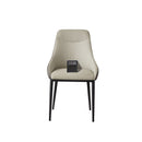 Modern Dining Chair Set Upholstered Seats Steel Metal Legs 2 Tone Contemporary Kitchen Living Room Furniture (Set of 2) - Black / Gray