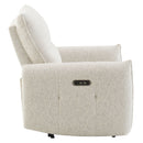 Lalisa - Power Motion Recliner With USB Port - Cream Chenille