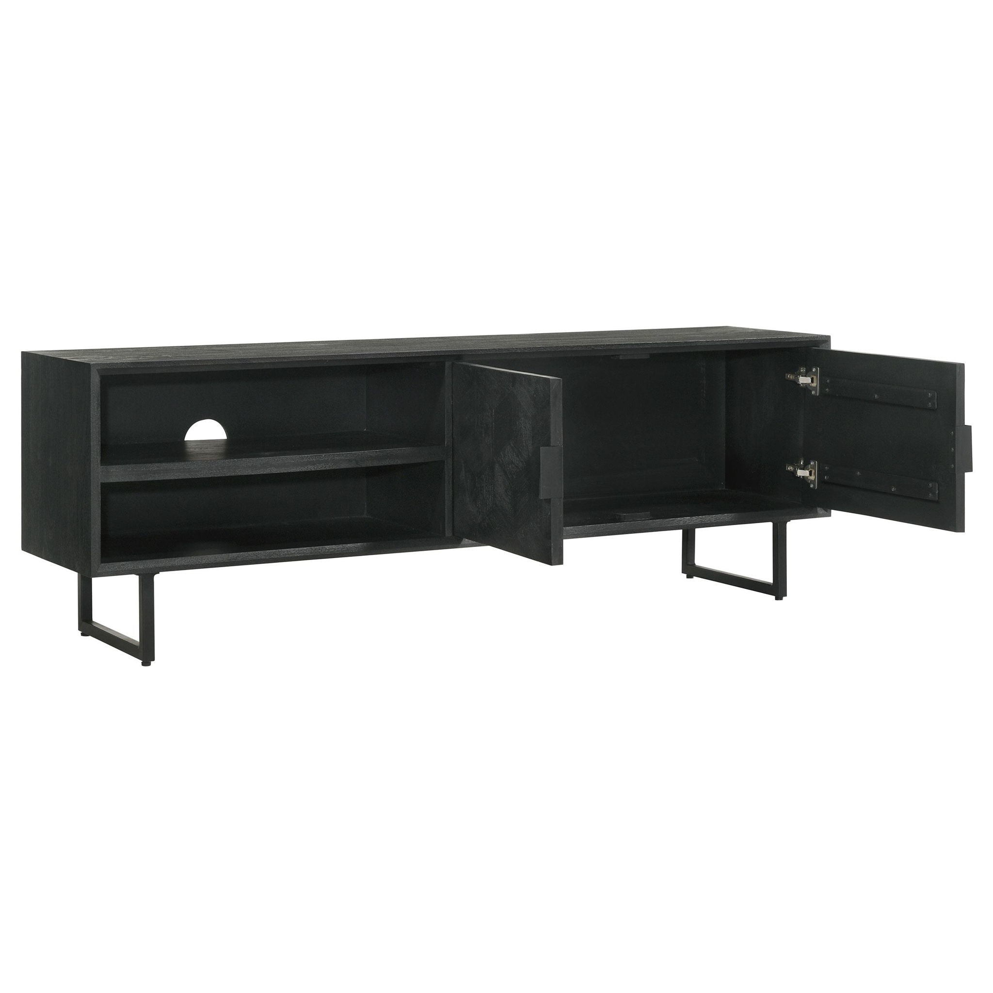 Marsden 2-door Mango Wood 70-inch TV Stand Charcoal Black