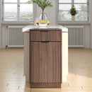 Tilt Out Trash Can Cabinet With Wave Textured Drawer & Pull Out Bin