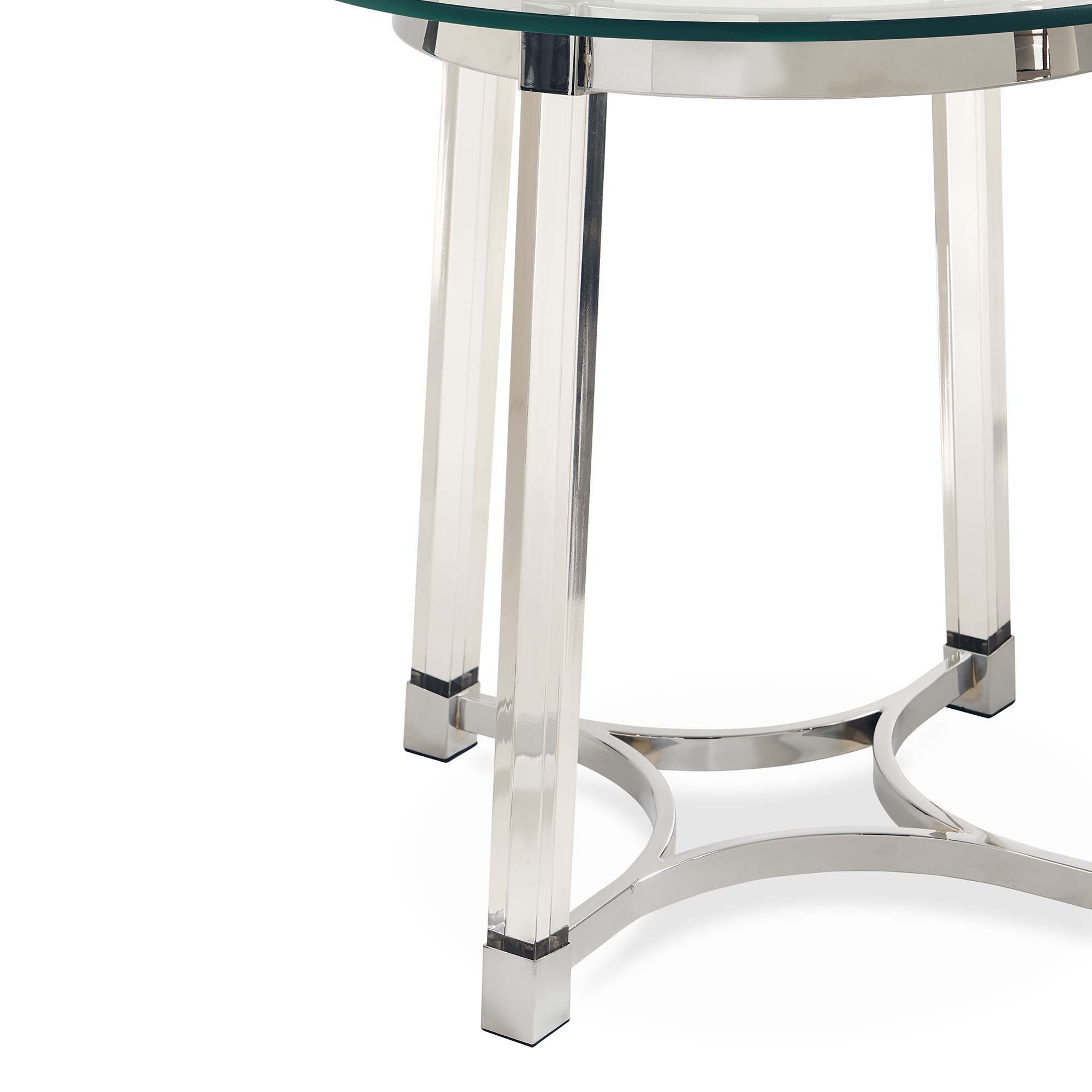 Lucinda 24.5" End Table in Chrome by Elements International, view 3