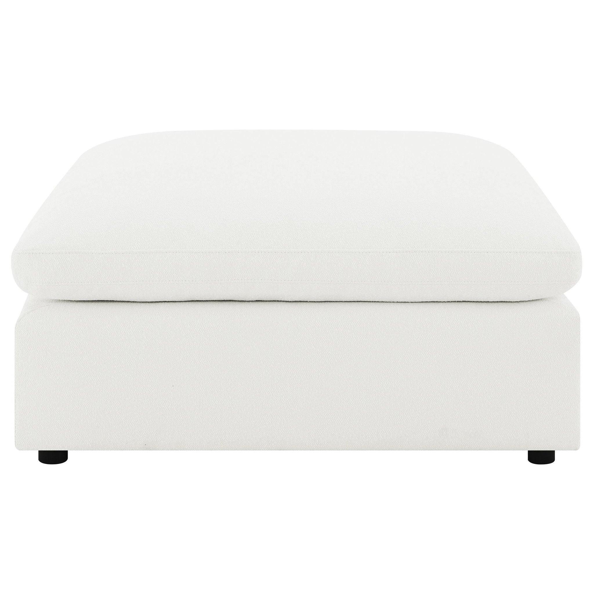 Raleigh Boucle Upholstered Ottoman Ivory