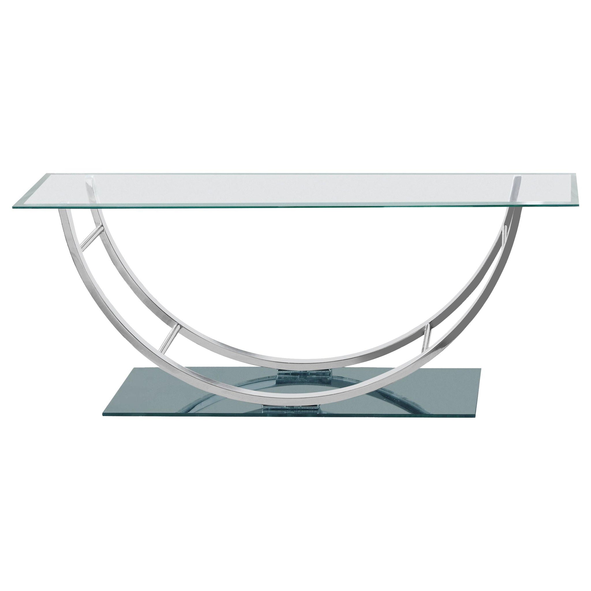 Danville Rectangular U-Shaped Glass Top Coffee Table Chrome - Atlantic Fine Furniture Melbourne FL