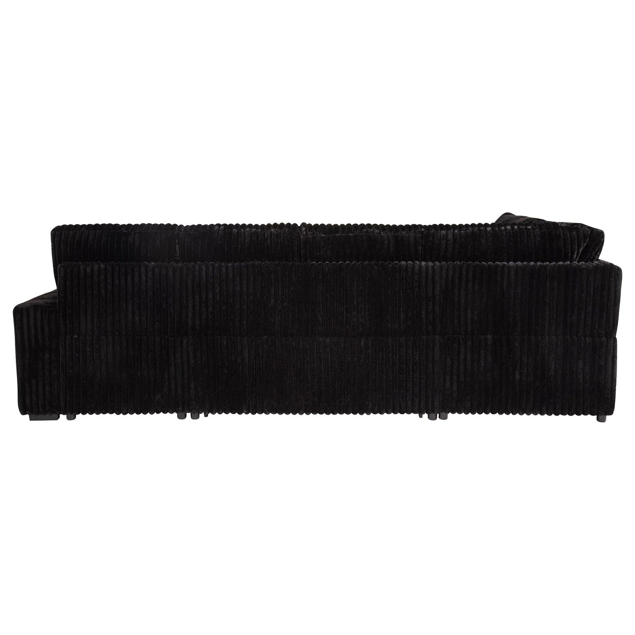 Devonshire Sleeper Sectional Sofa Storage Chaise Black