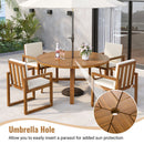 5 Piece Outdoor Patio Dining Set With 4 Armchairs And Table - Beige