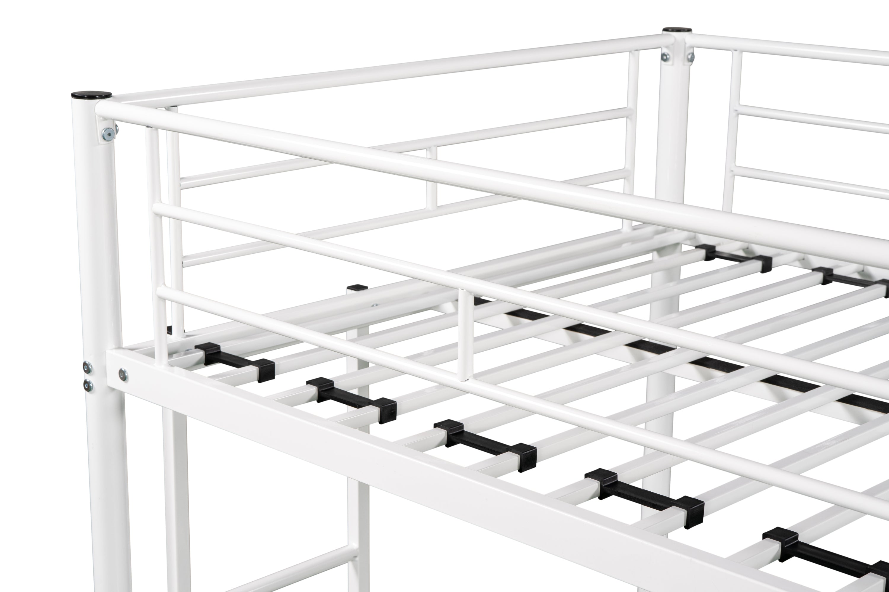 Metal Twin over Twin Bunk Bed/ Heavy-duty Sturdy Metal/ Noise Reduced Design/ Safety Guardrail/ 2 Side Ladders/ CPC Certified/ No Box Spring Needed