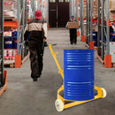 Steel Drum Dolly 55 Gallon Capacity Oil Barrel Mover With Wheels Low Profile Caddy - Yellow
