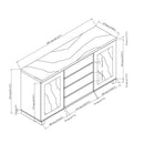 Stacey - Buffet With Storage Drawers And Marble Detailing - Black / Marble