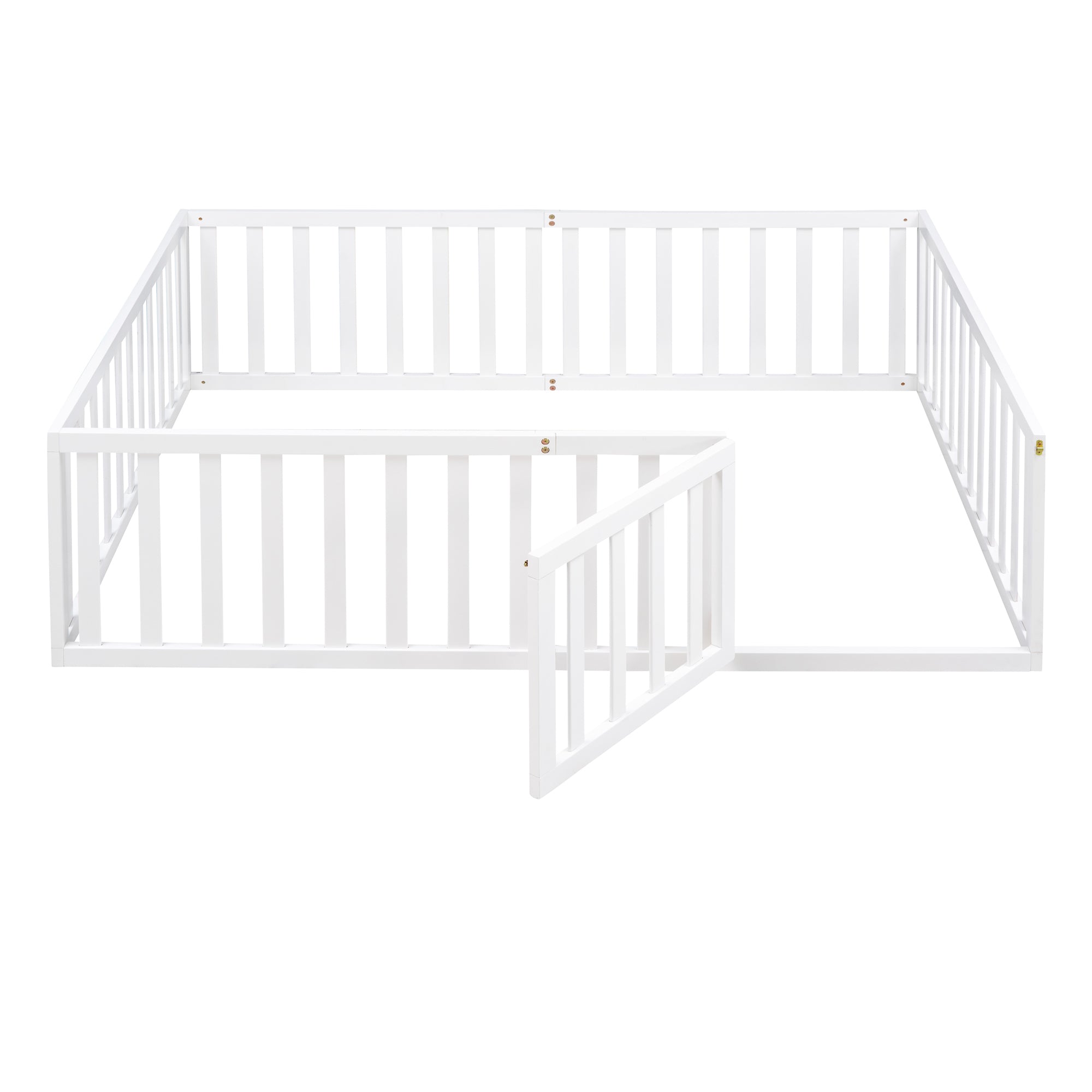 Full Size Wood Daybed Frame with Fence, White(OLD SKU:WF289662AAK)