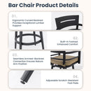 Outdoor Swivel Bar Chairs, 360 Degree Rotation, Ergonomic Backrest (Set of 2)