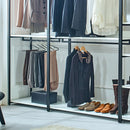 Fiona - Freestanding Walk In Wood Closet System With Metal Frame Durable Storage Solution Melamine - White