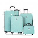 4 Piece Lightweight Suitcase, Makeup Box, Aircraft Wheels