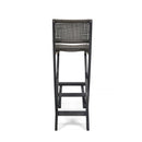 Outdoor Folding Acacia Wood Barstools With Rattan Backrest And Seat