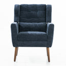 Modern Accent Chair, Chenille Arm Chairs For Living Room, Upholstered Mordern Armchair, Comfy Soft Padded Lounge Chair In Small Space, Bedroom, With Pillow, Solid Wood Leg