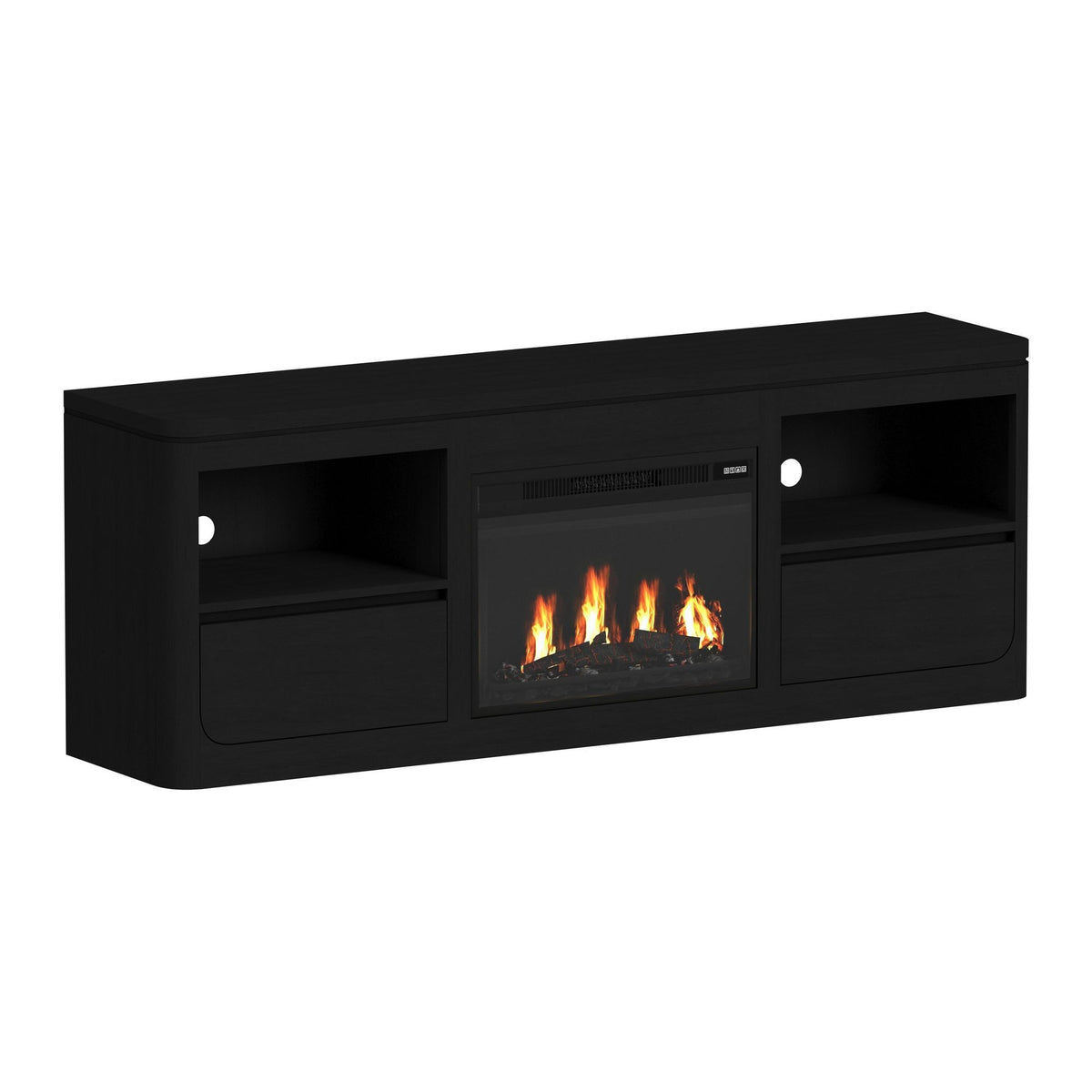 Rosalie Entertainment Unit With 71" TV Console in Black by Elements International, view 9
