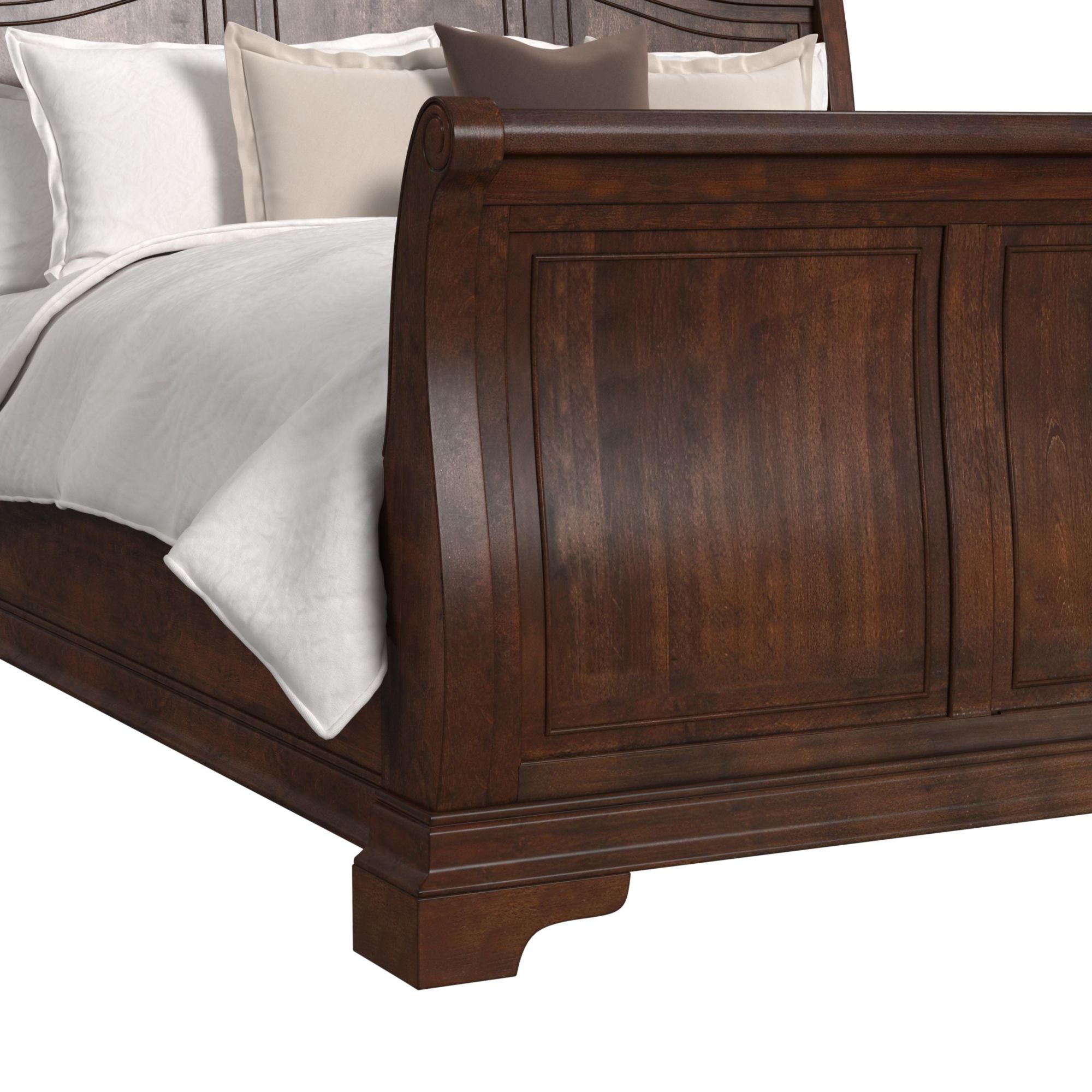 Cameron Sleigh Bed in Dark Brown by Elements International, view 3