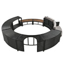 Spa Surround Spa Frame Patio Rattan Sofa Set With Storage Spaces, Mini Sofa And Comfortable Cushion For Patio, Backyard