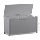 Kids Wooden Toy Box Storage With Safety Hinged Lid For Ages 2+ - Gray