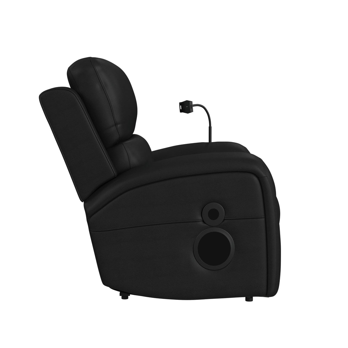 Euphora P3 Power Glider Recliner With Heat Massage, Music, Ipad Holder With Wireless Charger, USB in Black by Elements International, view 2