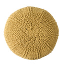 Yuny - Knitted Cotton Round Pouf With Modern Design - Yellow