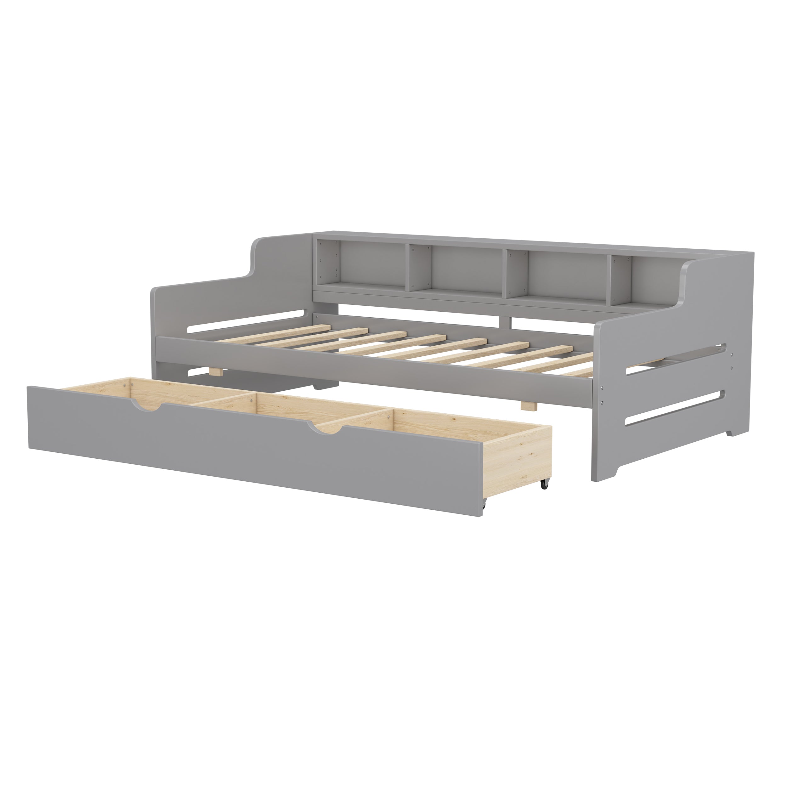 Twin Size Wooden Day Bed with 3 Trawers for Guest Room, Small Bedroom, Study Room, Gray - Atlantic Fine Furniture Melbourne FL