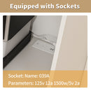 Modern Farmhouse Buffet Cabinet With Hutch Kitchen Storage Sideboard With Drawers & Barn Doors - White