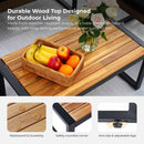 4 Piece Patio Furniture Set With Acacia Wood Table Top And Cushions