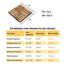 Interlocking Deck Tiles Checker Pattern, Square Acacia Hardwood Outdoor Flooring For Patio, Bancony, Pool Side