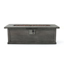 Transitional Rectangular Outdoor Propane Fire Pit With 50,000 Btu