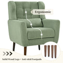Modern Accent Chair, Teddy Fabric Living Room Chairs Comfy Reading Chair, Mid Century Accent Chair, Lounge Arm Chairs Armchair For Living Room Bedroom - Light Green