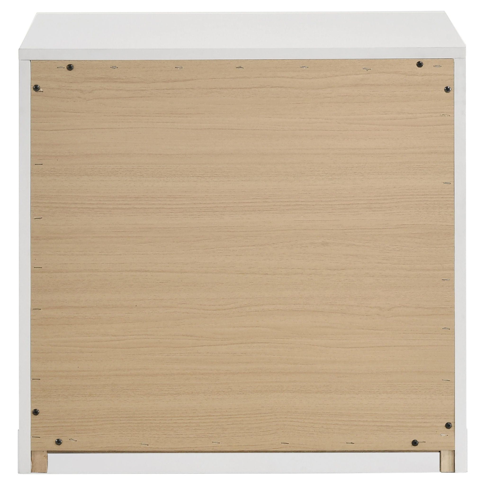 Ines 2-drawer Nightstand Bedside Table White High Gloss