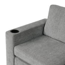 Sectional Sofa Convertible Pull-Out Bed With Storage Ottoman & USB Ports