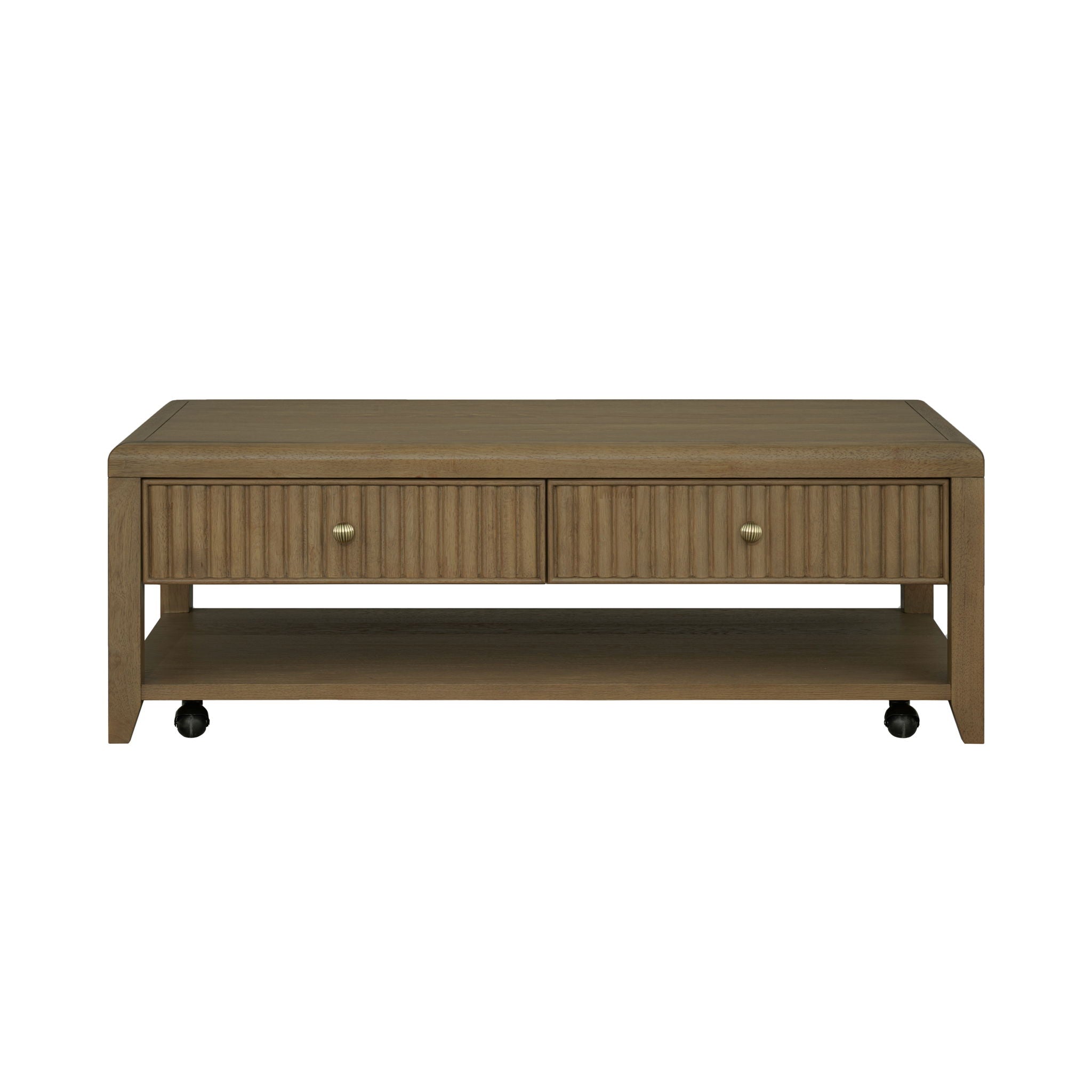 Reed - Rectangular Coffee Table With Casters - Driftwood Oak